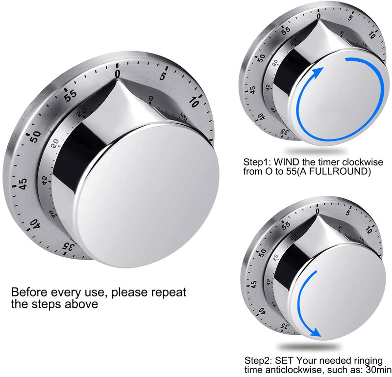 Kitchen Timer, Chef Cooking Timer Clock with Loud Alarm, No Batteries Required, gallery
