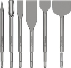 TOOVEM 6pc SDS Plus Chisel Set for Rotary Hammer Tile & Mortar Removal