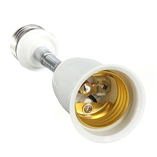 7.8" Flexible Light Bulb Lamp Socket Adapter Extender 360° Adjustable E26/E27 gallery
