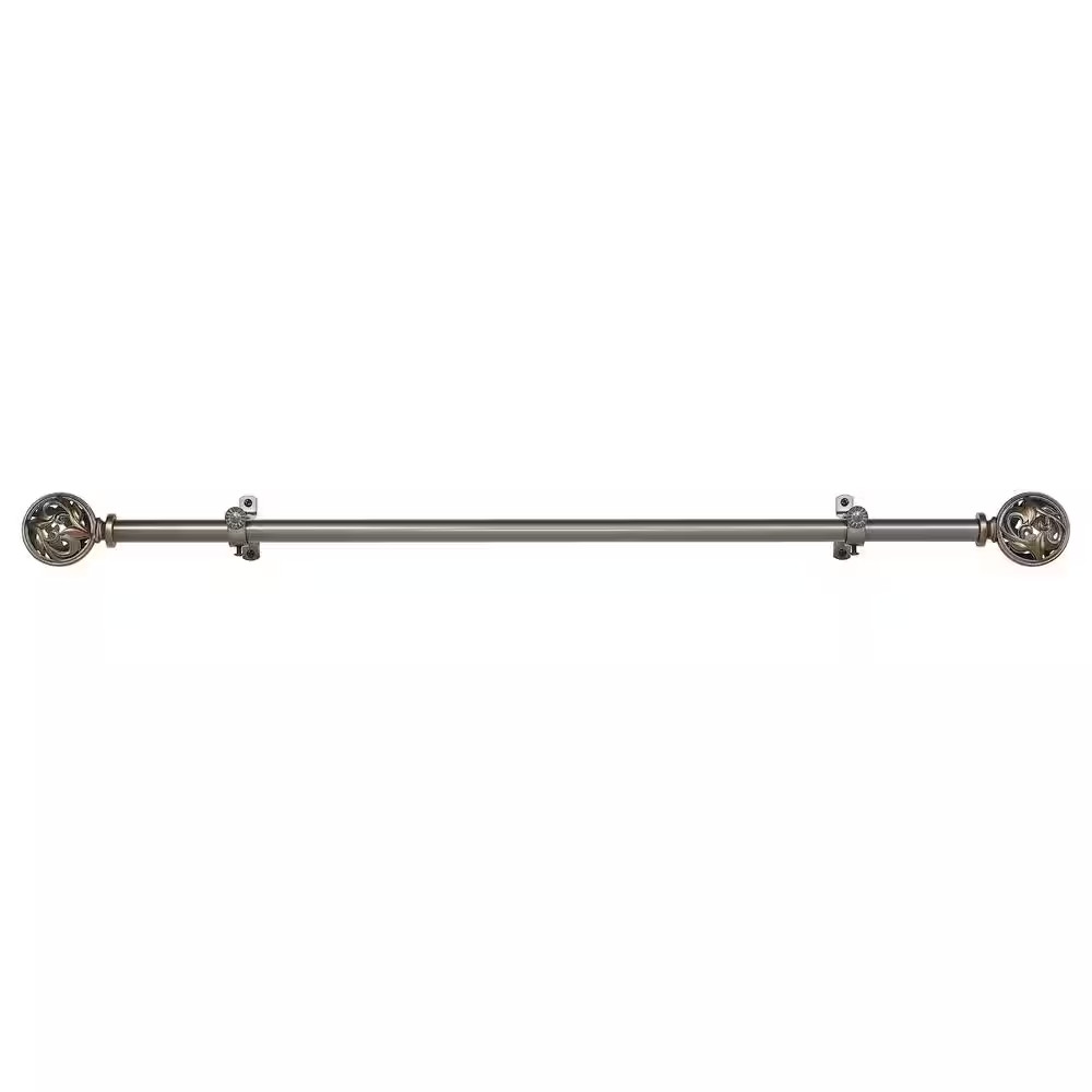 Buono II Grace 48 In. - 86 In. Adjustable 3/4 In. Single Curtain Rod in Satin Ni gallery