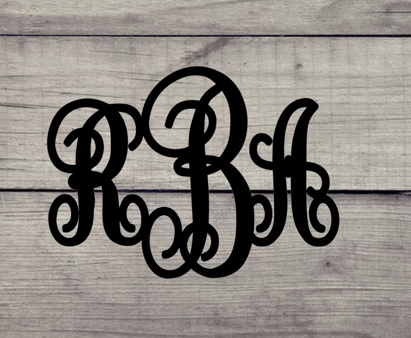 Script Monogram- Great gift idea for Yeti, Cellphones, Auto, Laptop gallery
