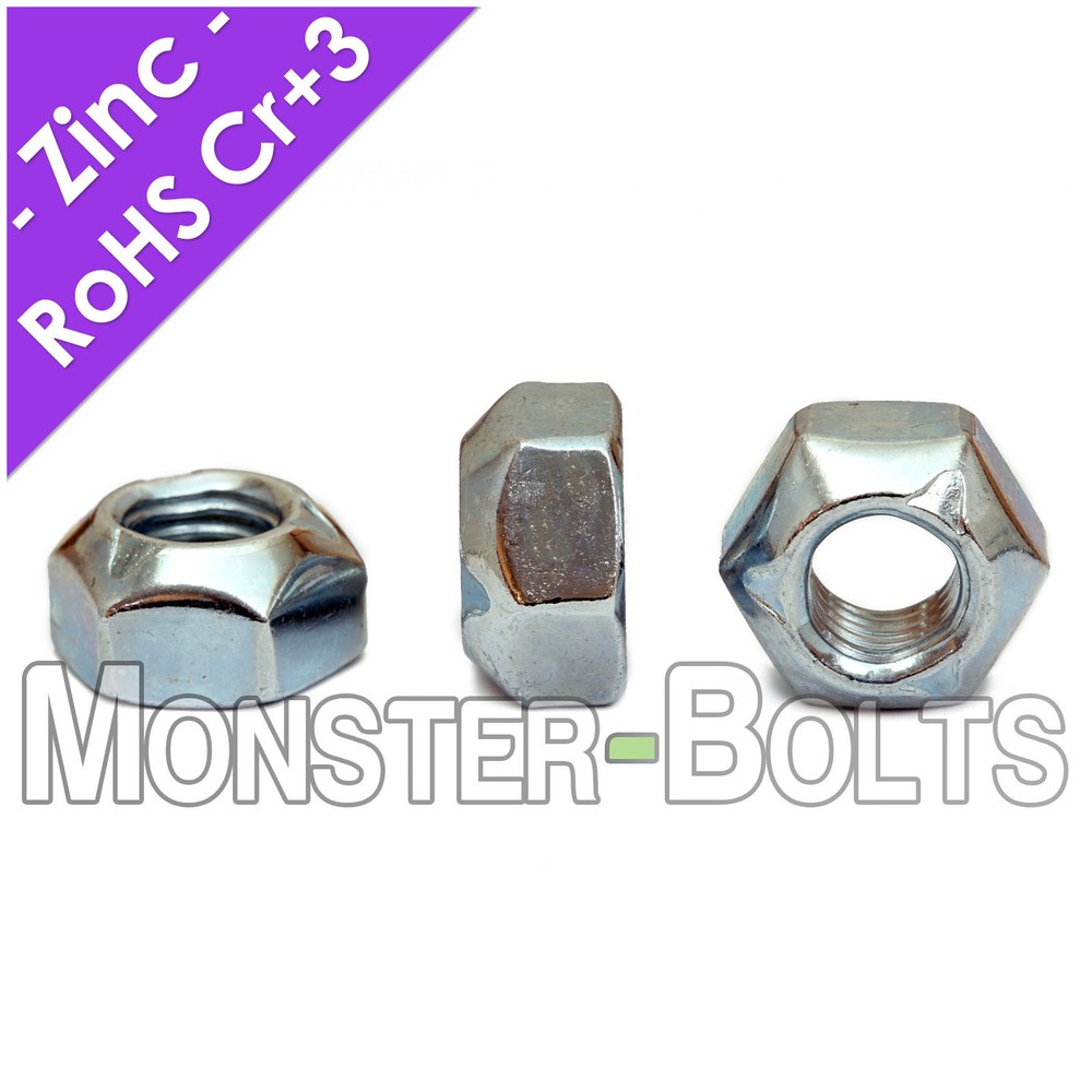 Hex Cone Prevailing Torque Lock Nuts Stover DIN 980V Zinc Class 10 M6 M10