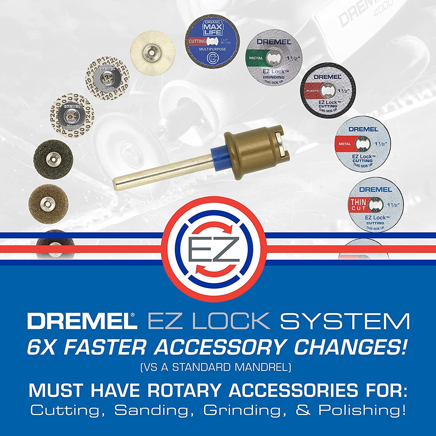 Dremel Genuine 1-1/2" (3.2 mm) EZ Lock Cut-Off Wheel Starter Kit - EZ406-02 gallery