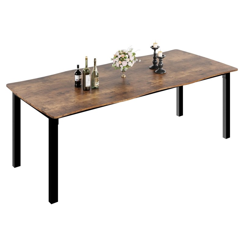 71/79'' Rectangular MDF Top 15mm Thick Irregular Edge Dining Table for Kitchen gallery