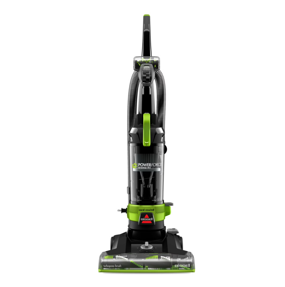 BISSELL PowerForce Helix Turbo Rewind Pet Upright Vacuum 3333 Black Green gallery
