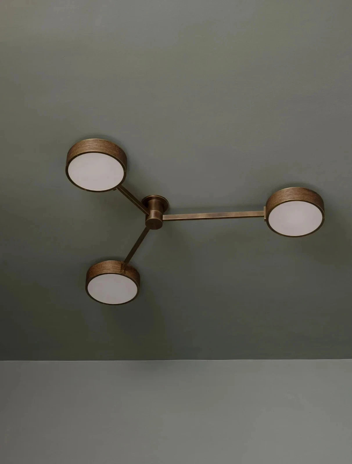 Industrial 3-Light Semi-Flush Mount Ceiling Fixture- Handmade Vintage Chandelier gallery