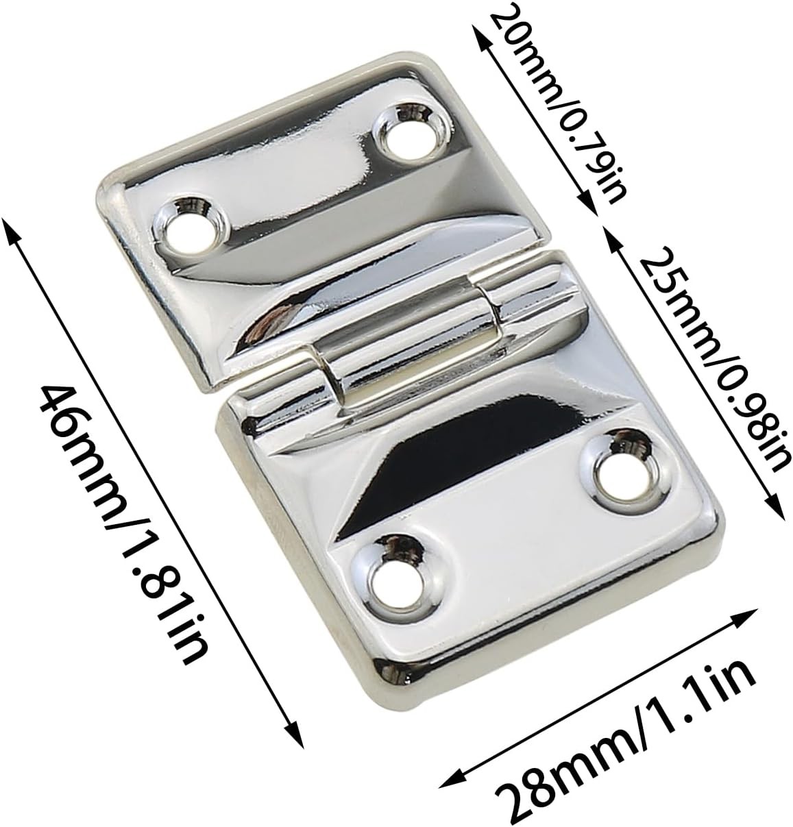 2PCS 44x27x5mm Sier Toolbox Suitcase Metal Hins Butt Hin for gallery