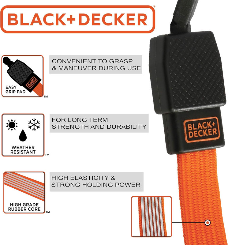 24" Flat Bungee Straps, 2-Pack | Non Scratch Steel-Core Hooks & Textured Grip Pa gallery