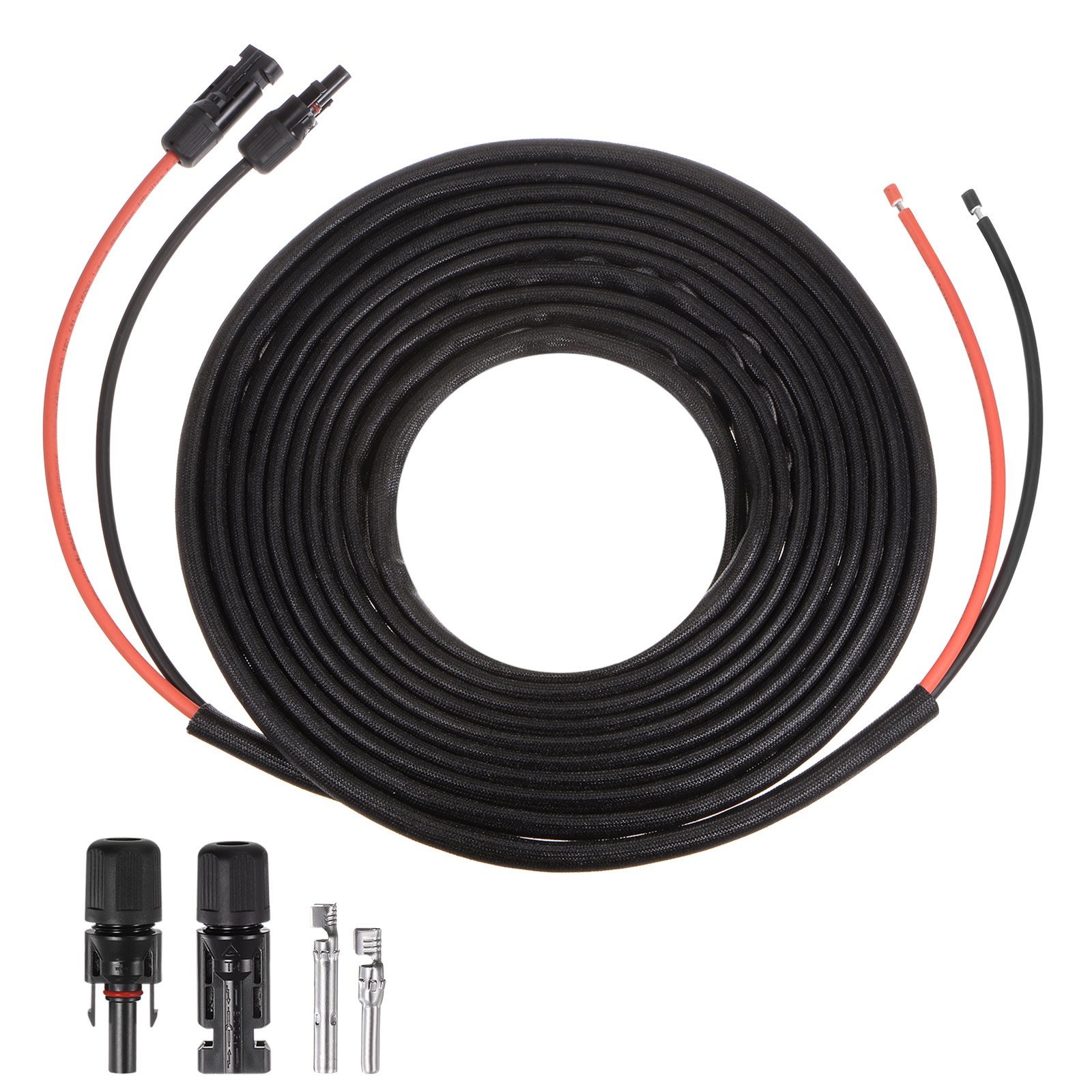 Solar Panel Wire 25ft 10 AWG 6mm2 Solar Cable Tinned Copper Wire Black Red gallery
