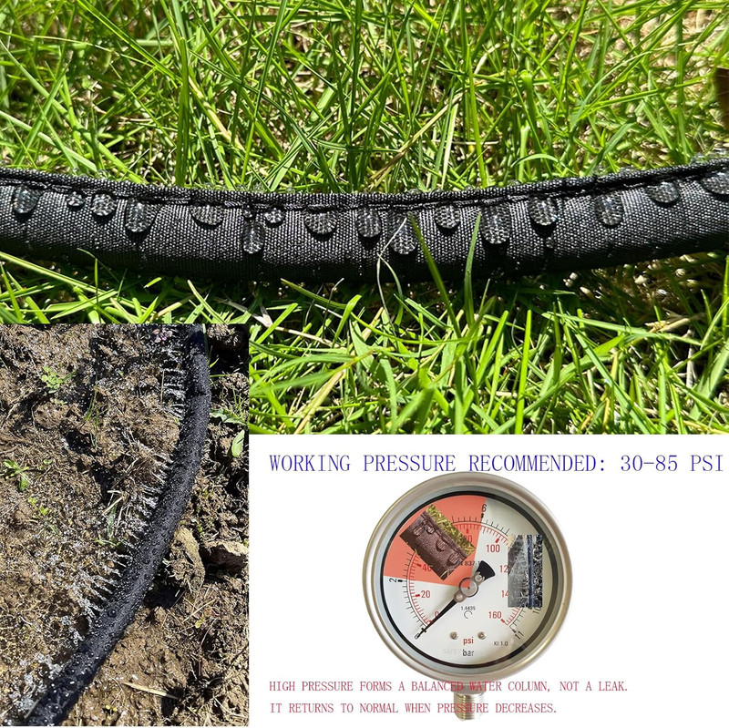 Hlinker Flat Soaker Hose 75 FT for Garden Beds, 75Ft 1/2" Linkable Consistent Dr gallery