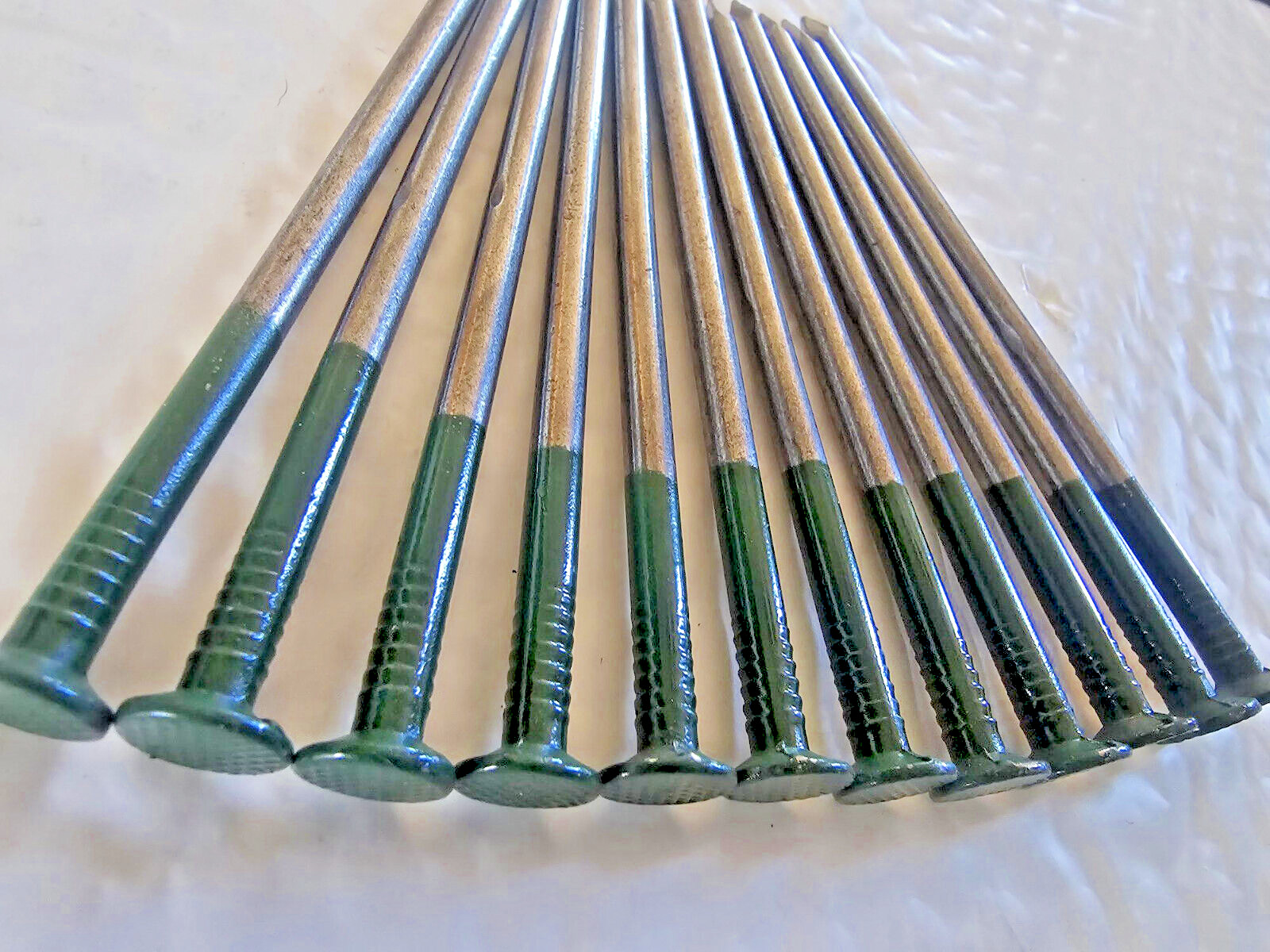 x100 Artificial Grass TURF Install 5" GREEN TOP Steel NAILS Pins Pegs Stakes USA gallery