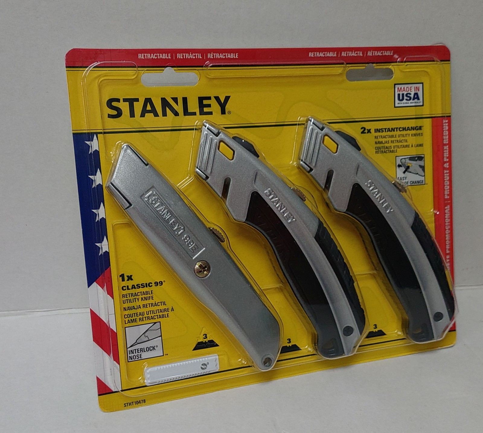 Stanley Fat Max Retractable Utility Carpet Box Cutter Knife Set 3 Pack gallery