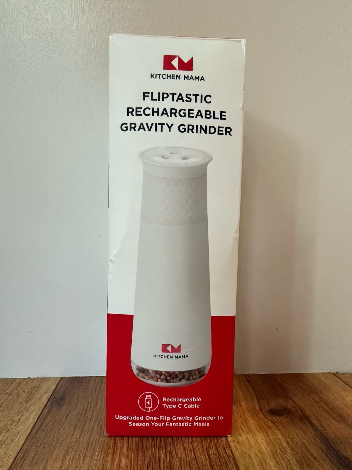 Kitchen Mama Fliptastic Rechargeable Gravity Grinder Gray, Pepper Mill gallery