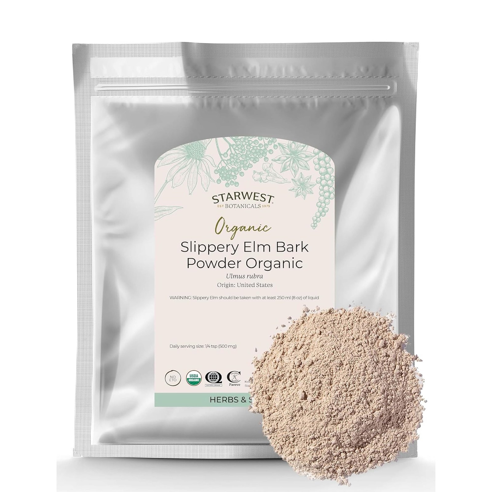 Starwest Botanicals Organic Slippery Elm Bark 16 Ounce (Pack of 1), No Color gallery