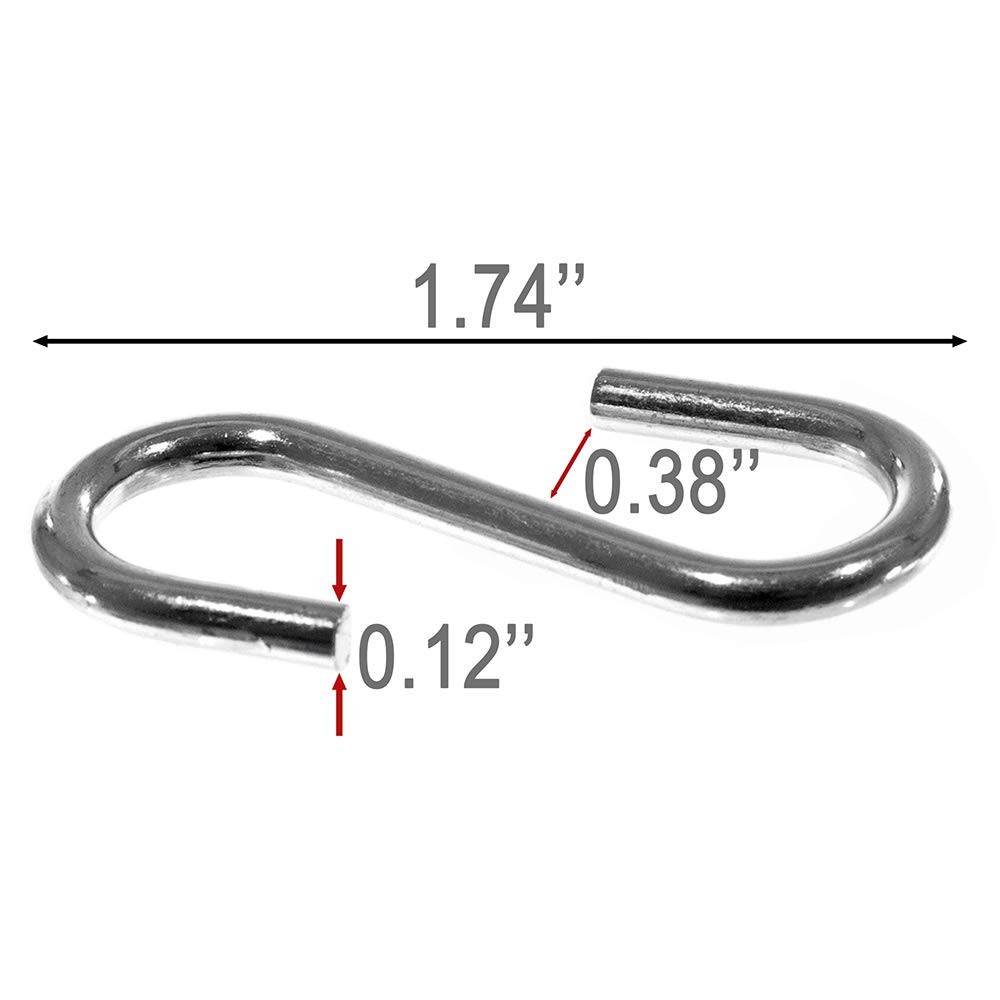 1/8 Inch S Hooks – 1/8 Inch Thick Metal and 1 ¾ Inch Long Hanging Tool (25 Pack) gallery