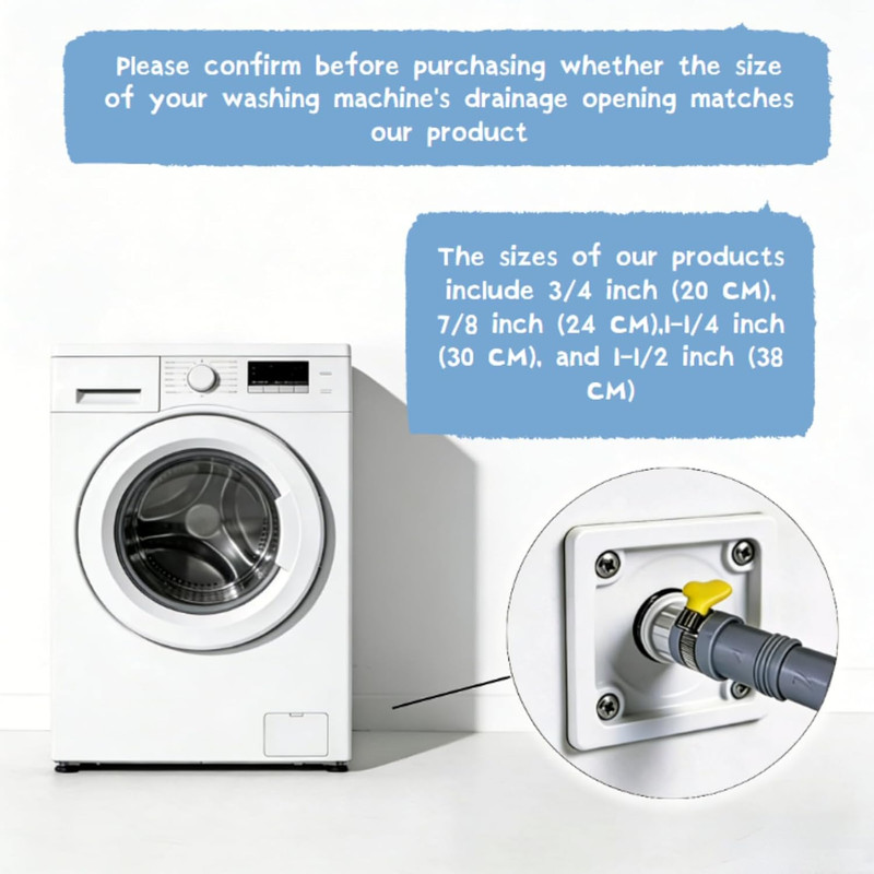 Universal Washing Machine Drain Hose Extension Portable Washer 6.5FT gallery