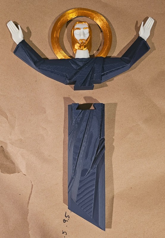 Notre Dame Fan Gift - Touchdown Jesus 3D Print - Blue Gold White Fighting Irish gallery