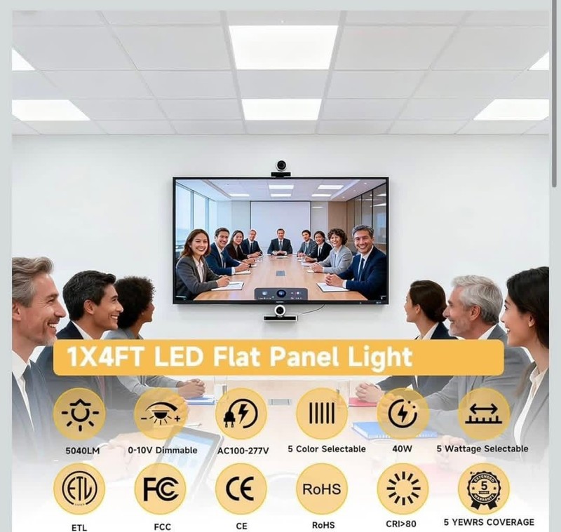 6 Pack 1x4 LED Flat Panel Light Drop Ceiling Office Fixture, 5 CCT Dimmable 5040 gallery