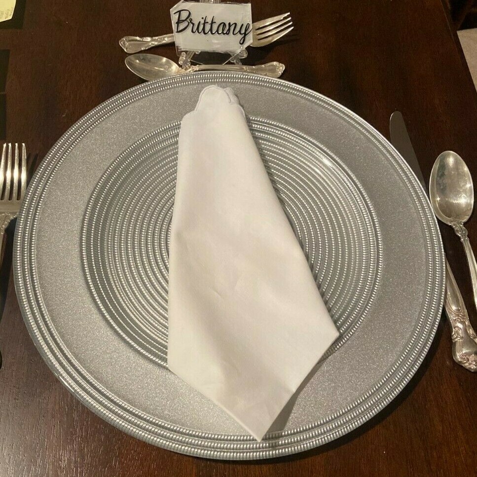 75 - 13" Silver In Glass dinner plate chargers gallery
