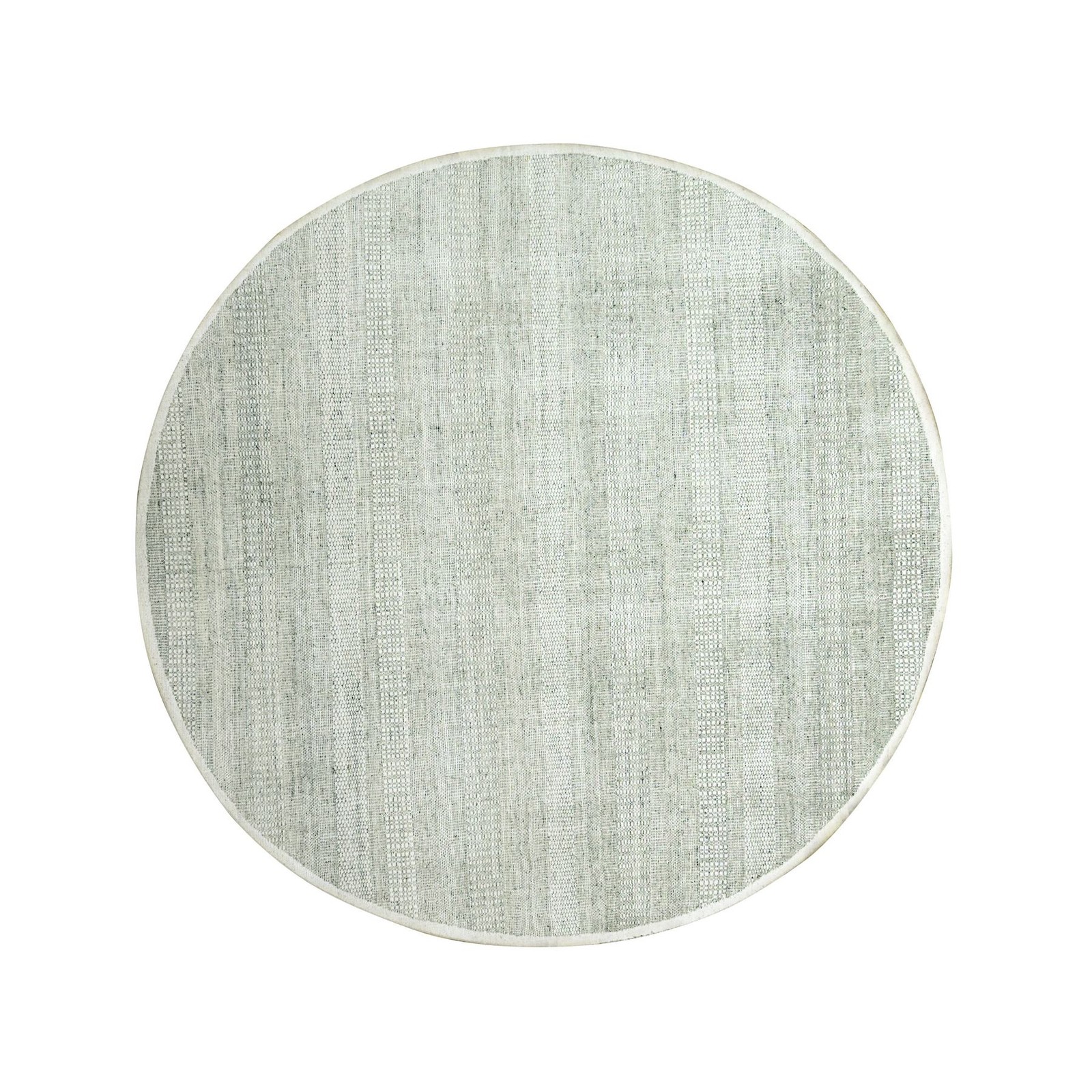 6'x6' Misty Gray Organic Wool Rug Hand Knotted Oxidized Grass Design Round 76729 gallery