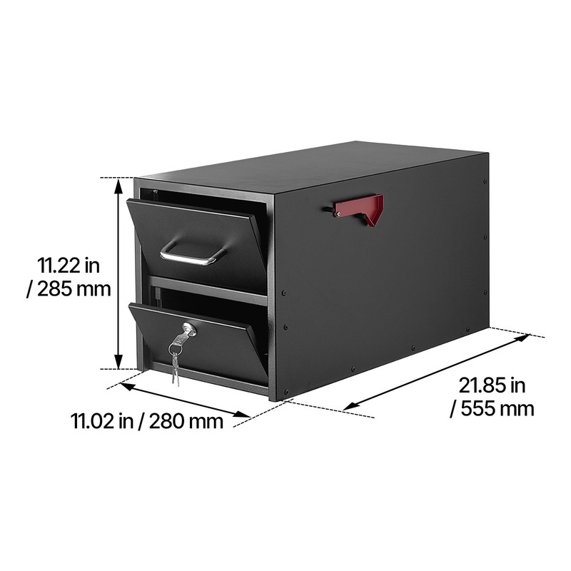 Uimoso Post Mount Mailbox Lockable Outdoor Metal with Magnetic Door Black gallery