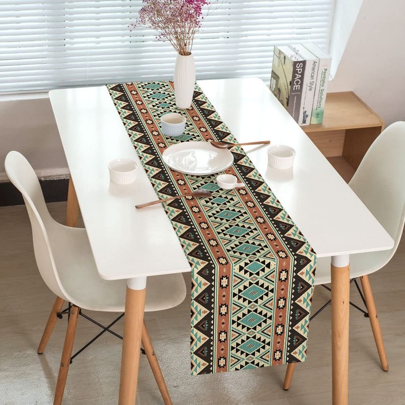 Boho Table Runner Southwestern Native Tribal American Ethnic Aztec Table Runners gallery