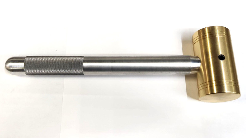 3 POUND SOLID BRASS HAMMER* KNURLED 1" SOLID ALUMINUM HANDLE * MADE IN USA* gallery