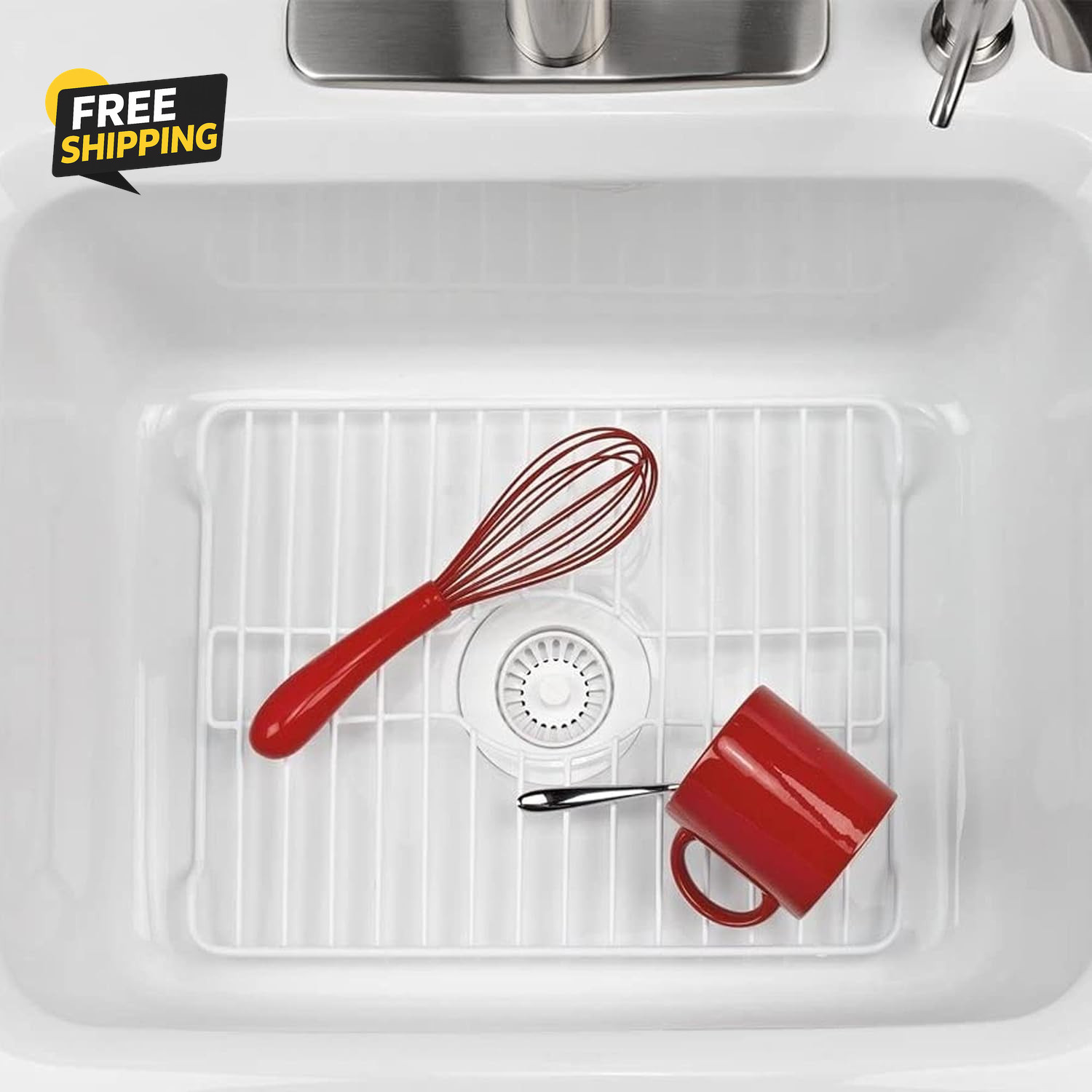 Sink Protectors for Kitchen Sink, Protective Metal Grid, 16X12.3X1 Inches gallery