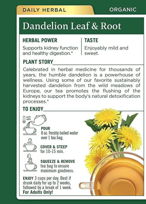 Herbal Dandelion Leaf & Root Tea - 32 Bags, Allergen-Free for Digestive Wellness gallery
