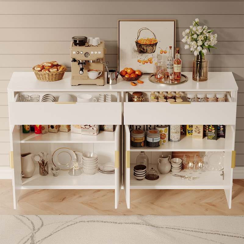 63" Buffet Cabinet with Storage , Sideboard Credenza, Modern Coffee Bar Console gallery