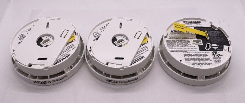 3 Pack Universal Security Instruments 10-Year Smoke Fire Alarm *Missing 1 Plate* gallery