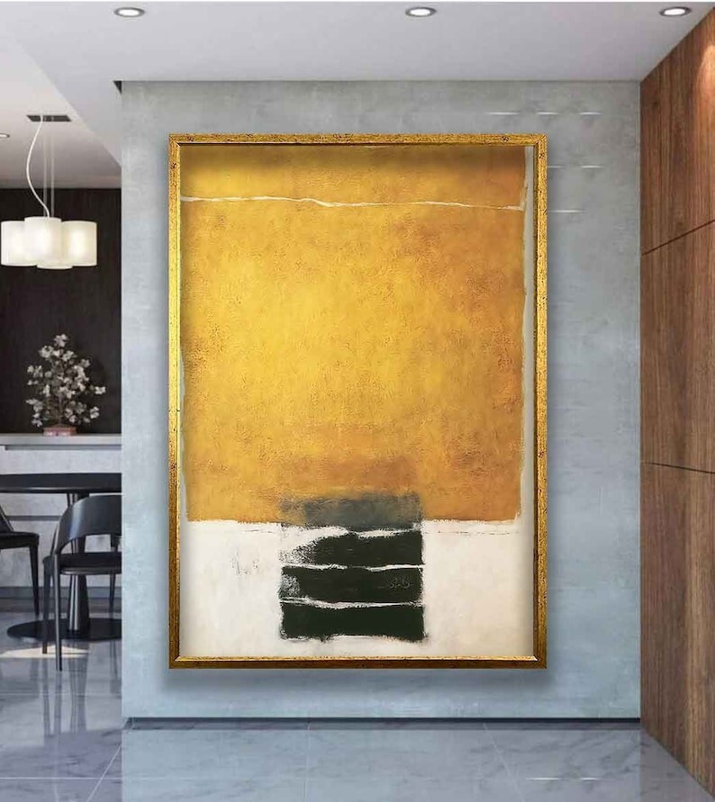 Mark Rothko Mustard Canvas Painting, Mark Rothko Production, Yellow Mark Rothko gallery