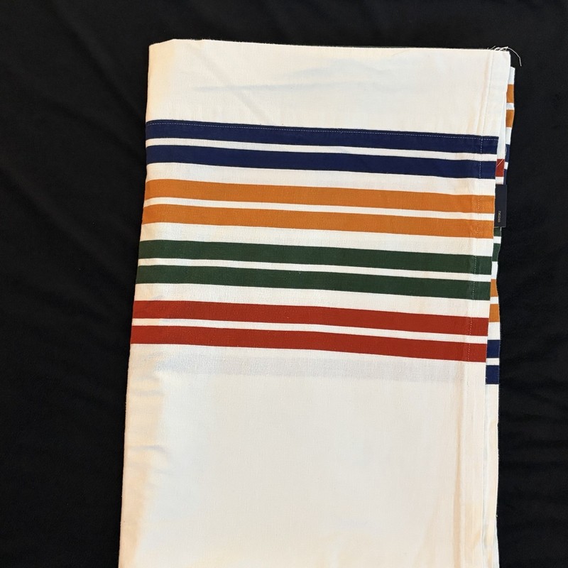 Pendleton Twin Flat Sheet Pine Island Multi Striped Green Red Flannel Cotton gallery