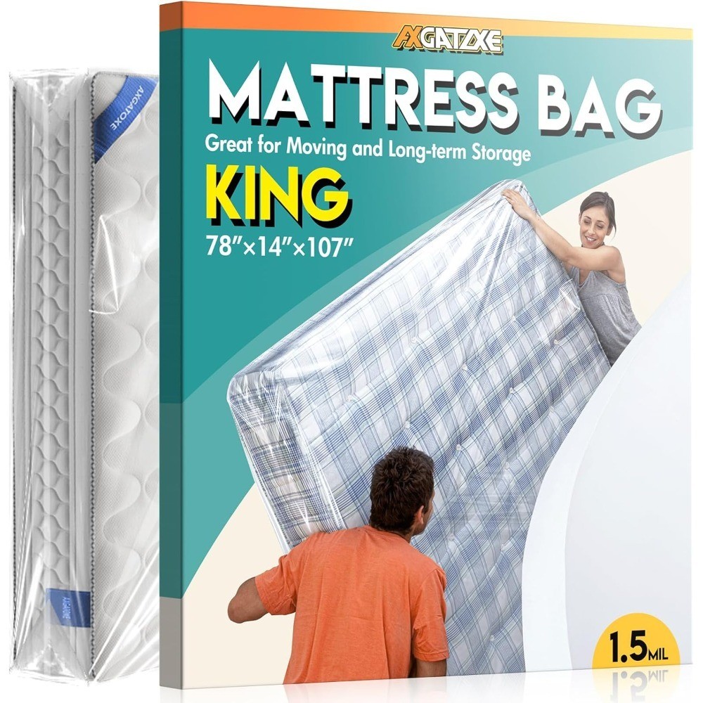 Waterproof Mattress Storage Bag Moving Cover Protector King Size Plastic gallery