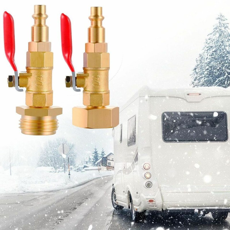 RV Winterize Blowout Adapter 1/4" Quick Connect Plug 3/4" Garden Hose Thread Kit gallery