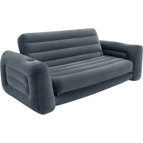 Intex - Pull-Out Inflatable Sofa - Charcoal Gray-66552EP - 078257665525