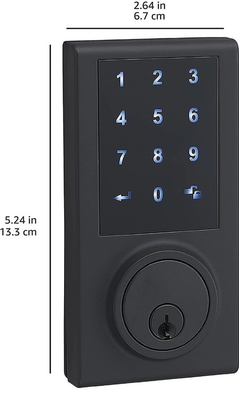 Amazon Basics Grade 3 Electronic Touchscreen Deadbolt Door Lock, Matte Black gallery