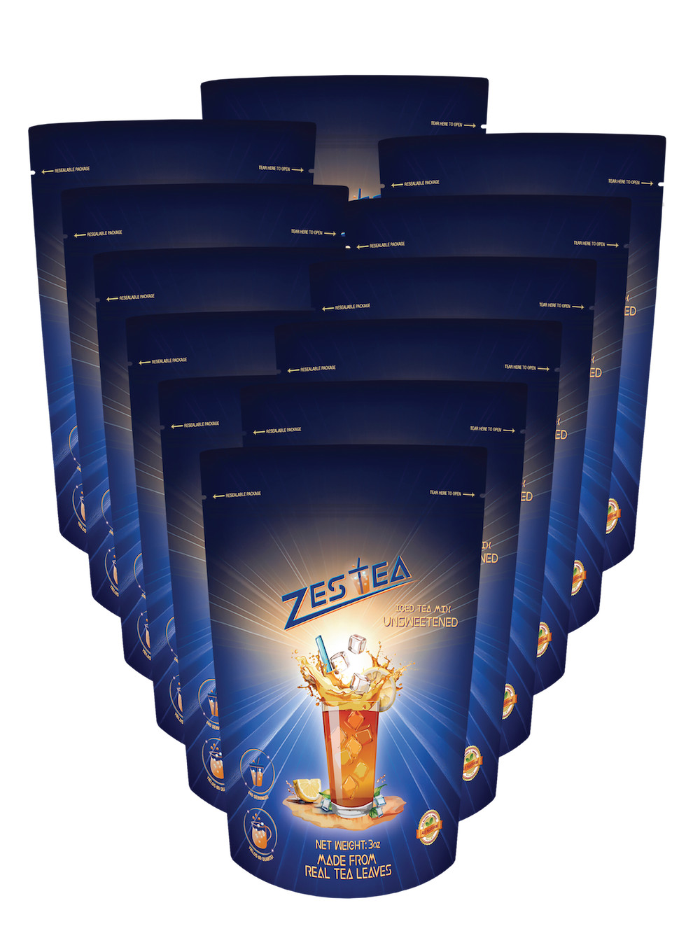Zestea™ Unsweetened Instant Iced Tea Mix - (12) 3oz Bags gallery
