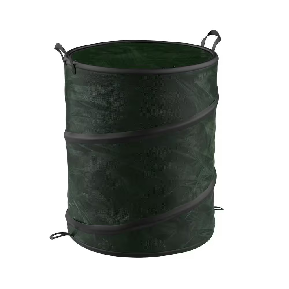 33 gal. Green Collapsible Utility Bin Trash Can with Lid gallery