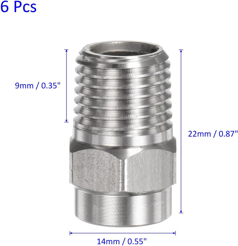 6 Pack Surface Clean Tips - 15 Degree 1/4" NPT Male Pressure Washer Nozzles Clea gallery