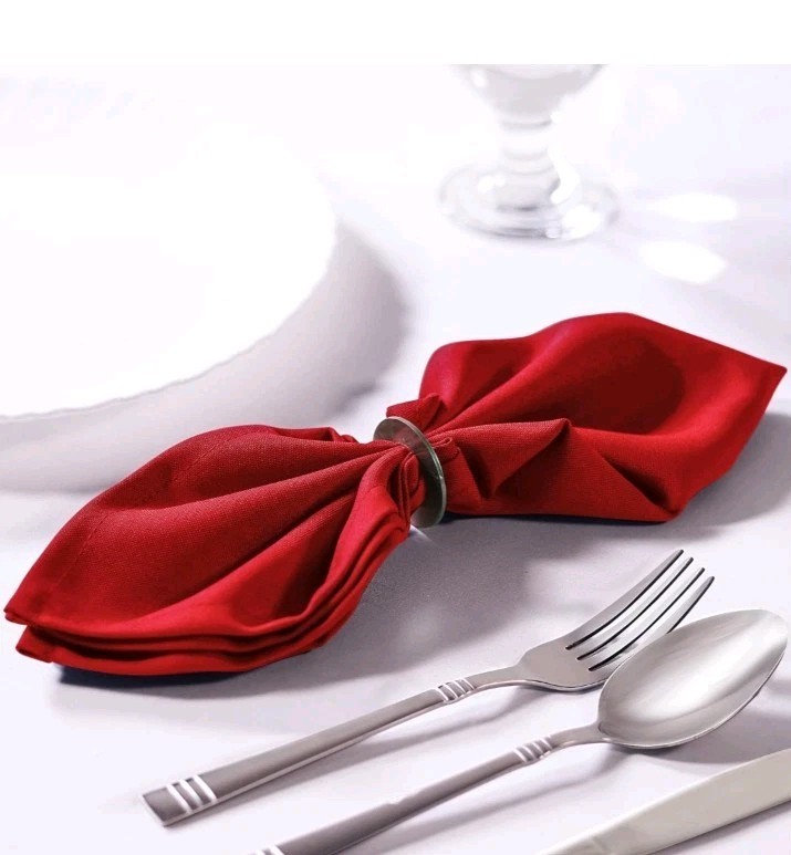Red Polyester Napkins 20"x20" Solid Color Red - Lot of 36 gallery