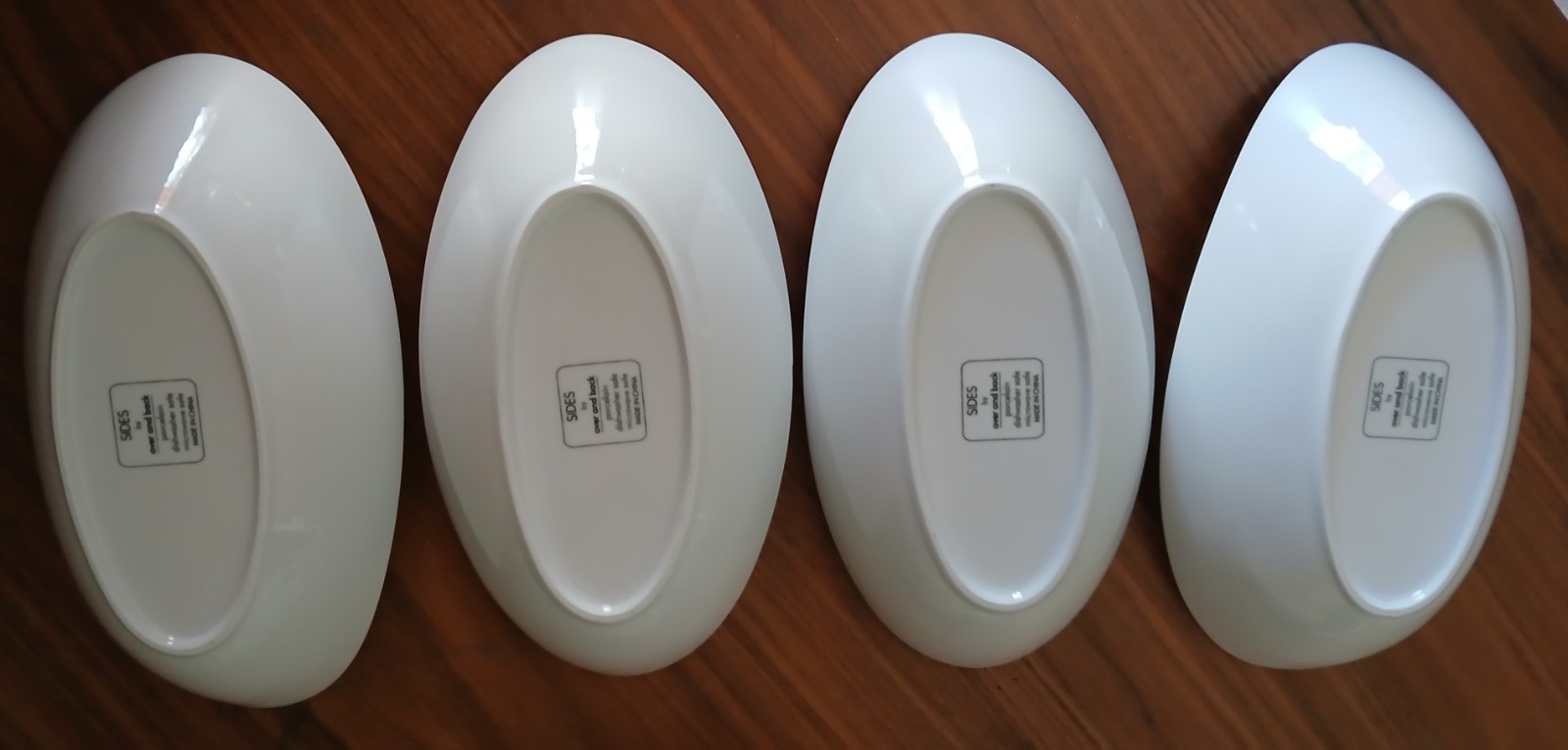 SIDES by over And back White Porcelain Oval Curved Bowls-Set Of 4-VERY GENTLY... gallery