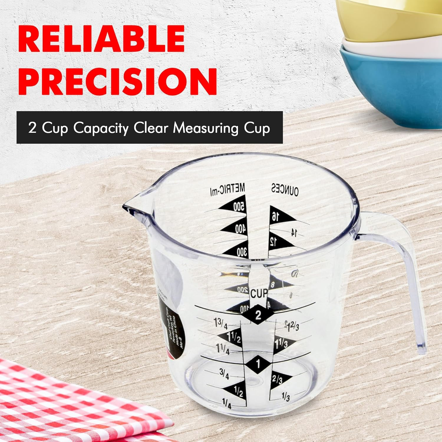 Select Plastic Measuring Cup, 2 Cup, Clear gallery