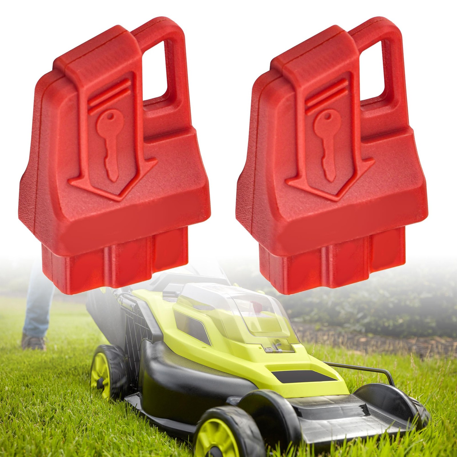FENXDN 2 Pack 311280001 Start Key Compatible with Ryobi 40V Lawn Mower, Red gallery