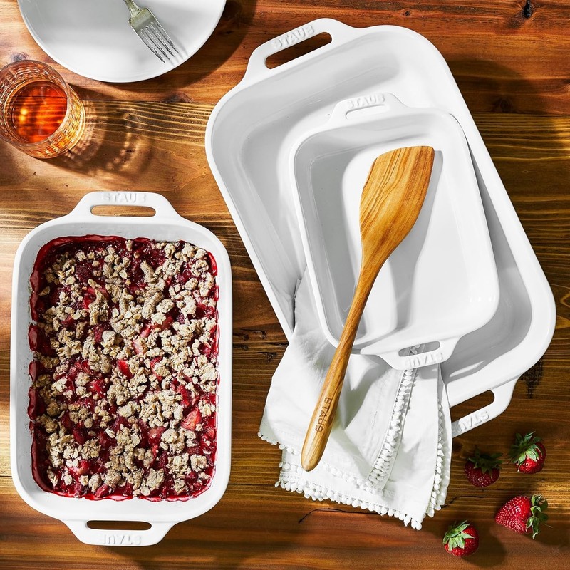 Ceramic 3-pc Rectangular Baking Dish Set - White gallery