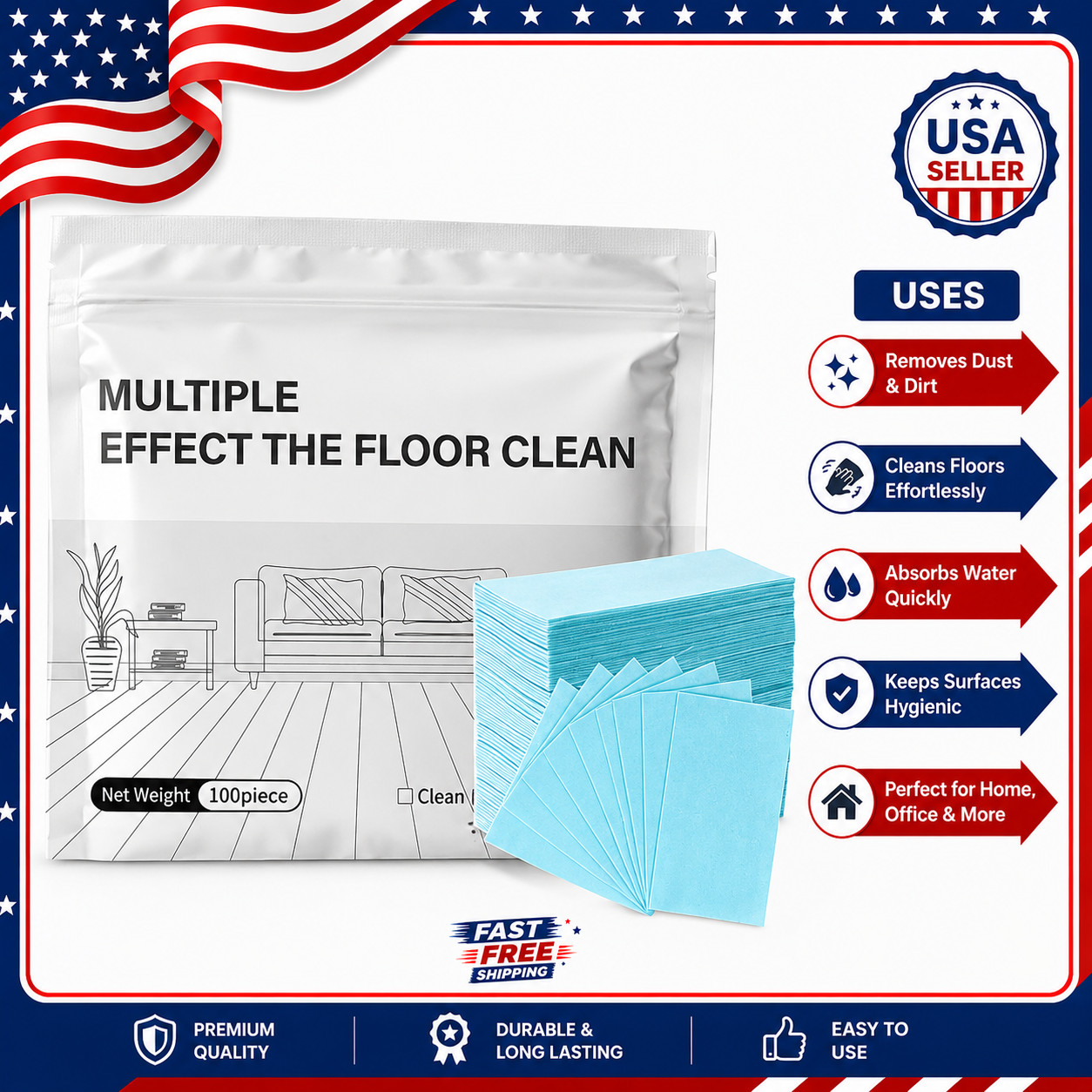 100pcs Multi-Surface Floor Cleaning Sheets Multiple Effect Floor Cleaner Wipes gallery