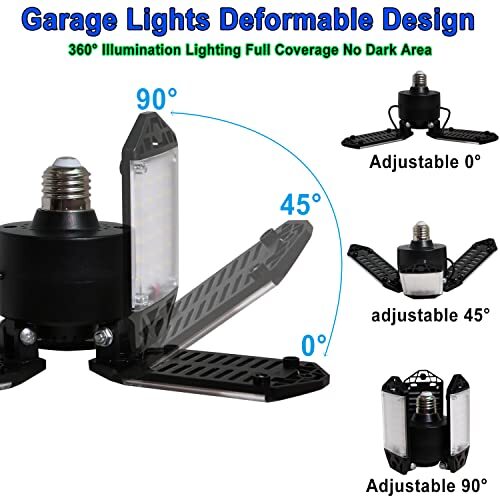 Strong Triburst Multi-Directional 8000 Lumen Super Bright LED Garage Light Defo gallery