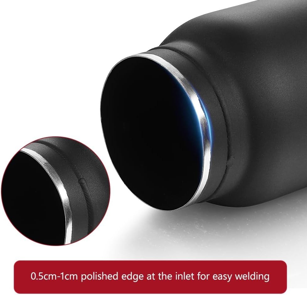 3" Inlet Universal Exhaust Tip, 4" Outlet - 5" Long Double Wall 3“x4"x5" Black gallery