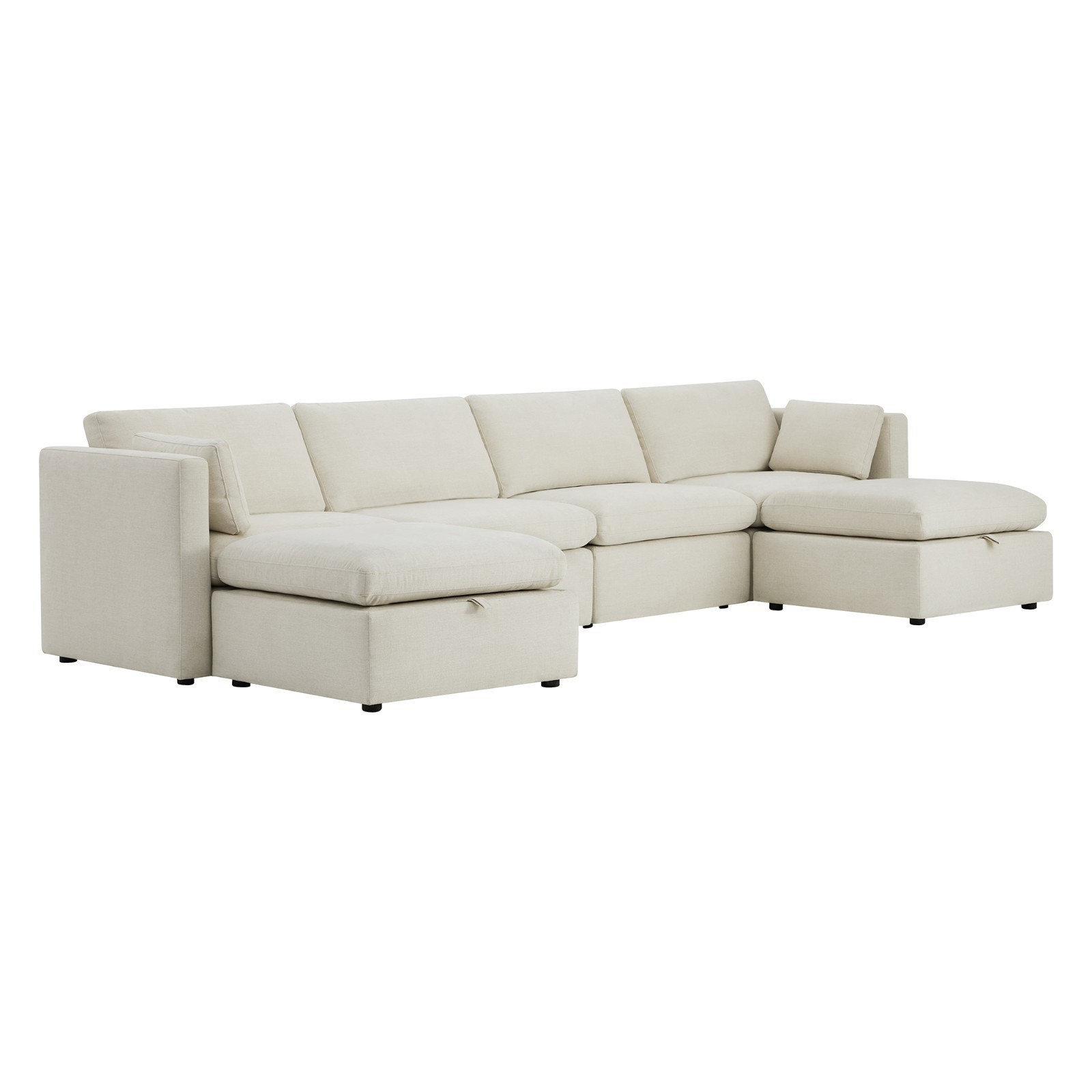 CHITA 146" 6-PC U-Shaped, Oversized Comfy Modular Sectional w/ Storage Ottomans gallery
