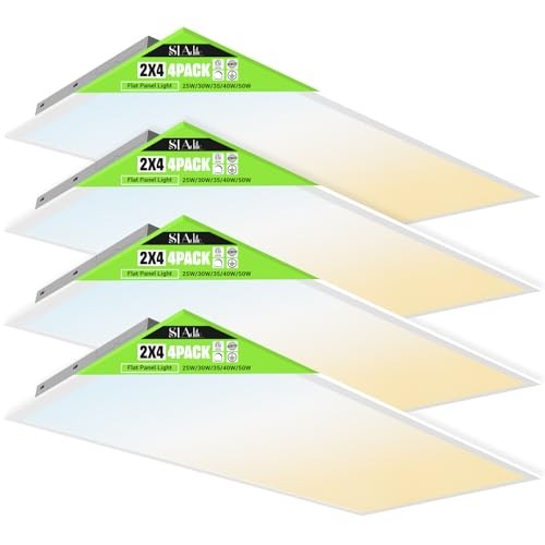 4 Pack 2x4 LED Flat Panel Light 50/40/35/30/25W 6500lm Adjustable, 2x4FT 4PACK gallery